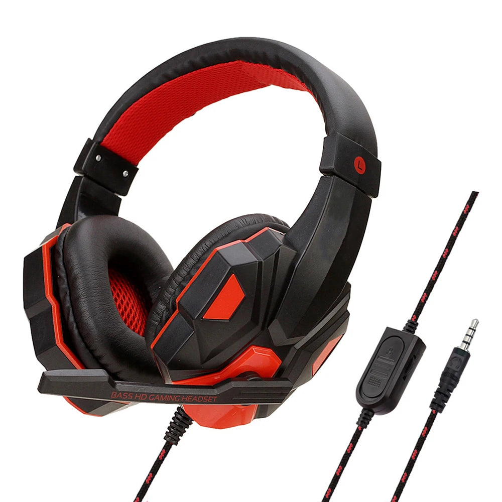 Nouveau casque gaming filaire avec éclairage LED - Microphone intégré - Compatible PS4, Xbox One, Switch, téléphone et ordinateur.