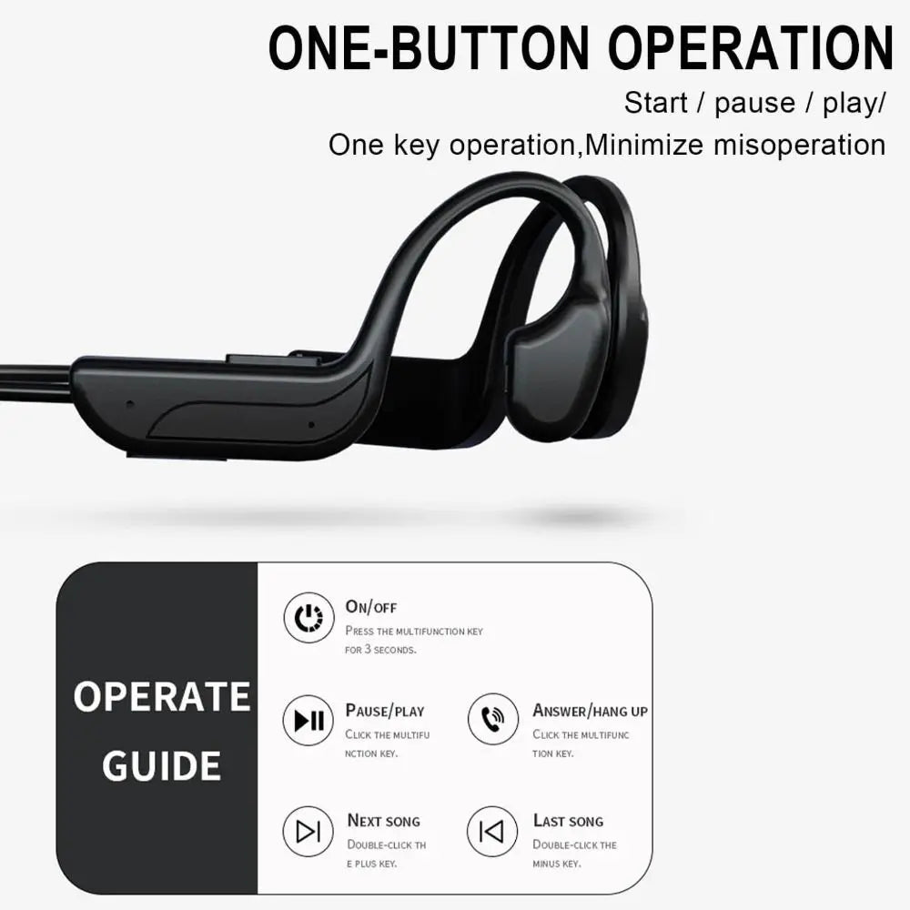 Écouteurs sans fil Bluetooth 5.0 - 8 heures d'autonomie - Étanchéité IPX5 - Technologie à conduction haute gamme - Microphone avec diaphragme bio 8 mm