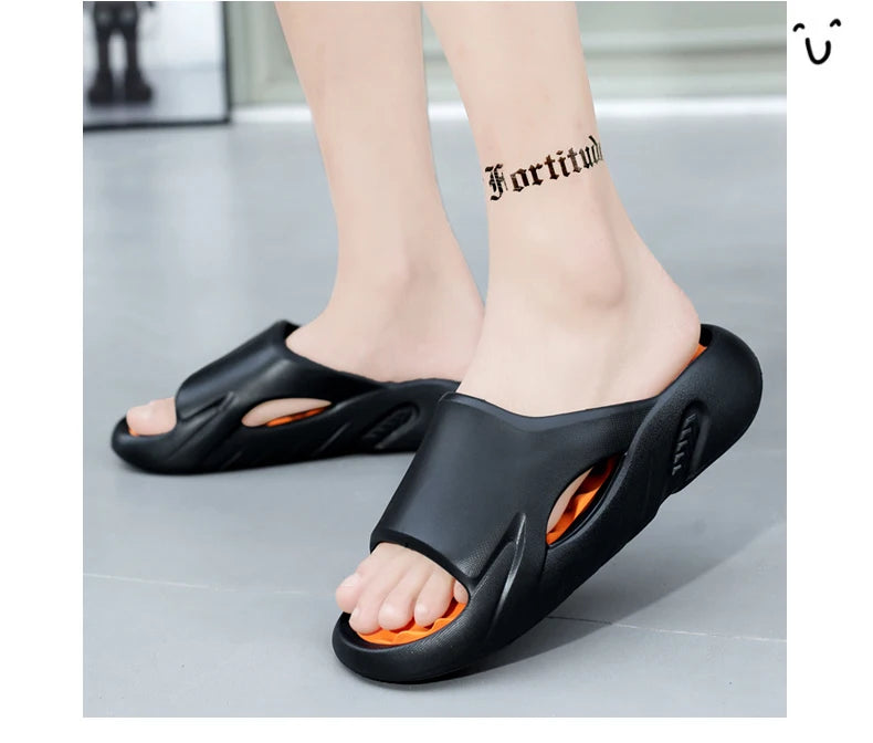 Fashion Men Massage Slippers Slides Indoor Outdoor Sandals Beach Casual Shoes Comfortable Sole Men's Slippers Big Size 38-47 New