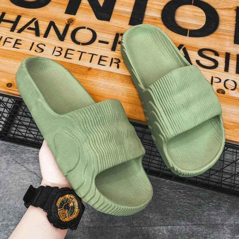 Summer Men Slippers Women Outdoor Beach Shoes Thick Bottom Indoor Bathroom Non-slip Slippers Parent-child Shoes Sandals 2022 New