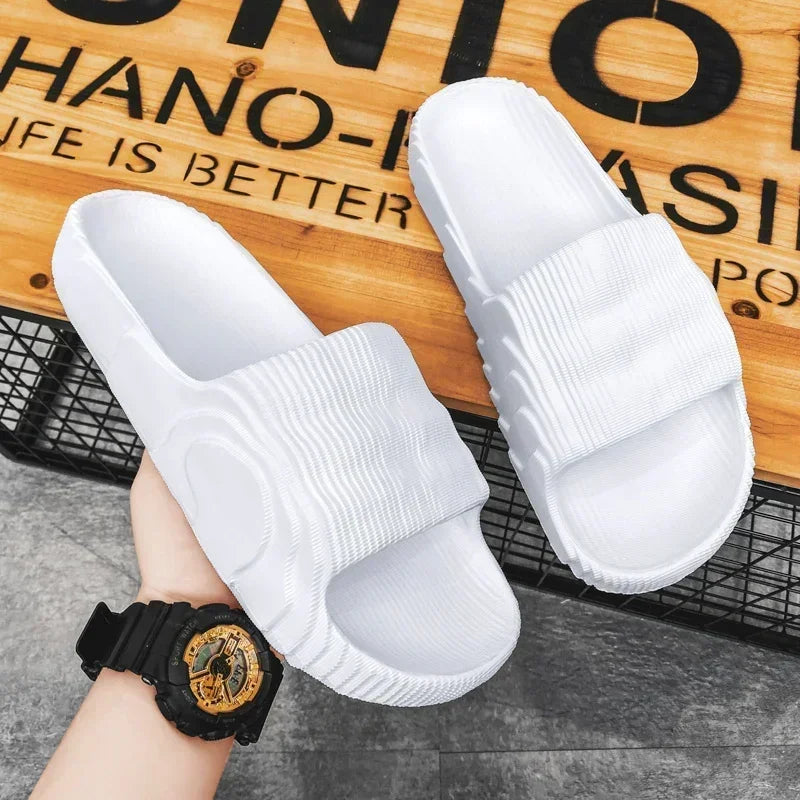 Summer Men Slippers Women Outdoor Beach Shoes Thick Bottom Indoor Bathroom Non-slip Slippers Parent-child Shoes Sandals 2022 New