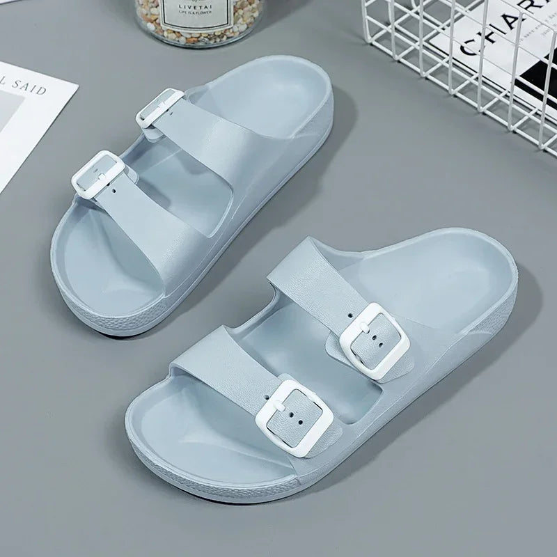 Women Shoes Beach Slippers Unisex Hollow Out Casual Couple Beach Sandal Flip Flops Shoes Non-slide Mens Slippers