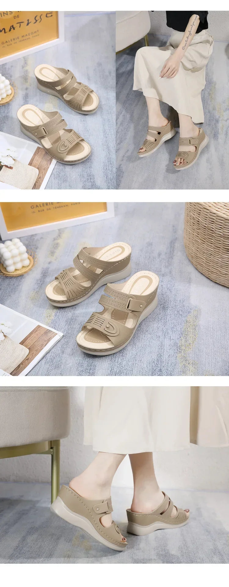 Women Platform Slippers Fashion Retro Casual Beach Shoes Female Orthopedic Sandals Peep Toe Comfort Sandalias De Mujer