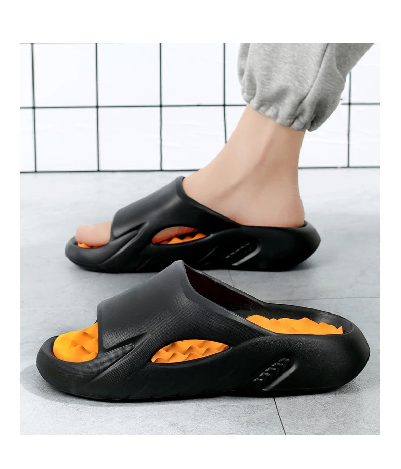 Fashion Men Massage Slippers Slides Indoor Outdoor Sandals Beach Casual Shoes Comfortable Sole Men's Slippers Big Size 38-47 New