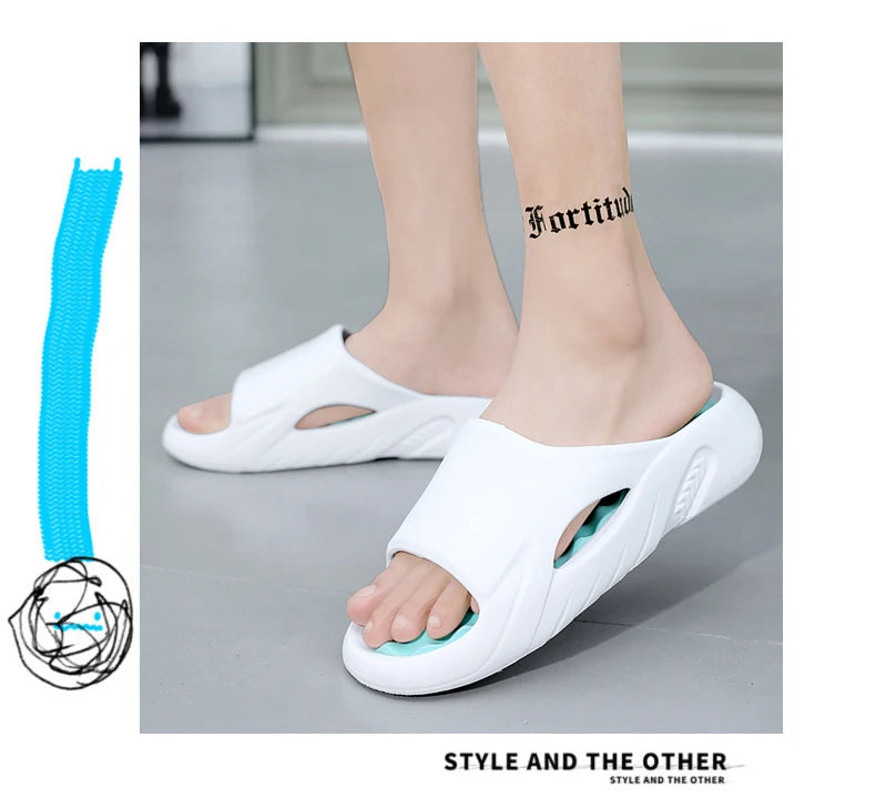 Fashion Men Massage Slippers Slides Indoor Outdoor Sandals Beach Casual Shoes Comfortable Sole Men's Slippers Big Size 38-47 New