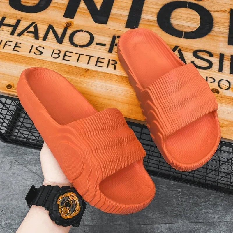 Summer Men Slippers Women Outdoor Beach Shoes Thick Bottom Indoor Bathroom Non-slip Slippers Parent-child Shoes Sandals 2022 New