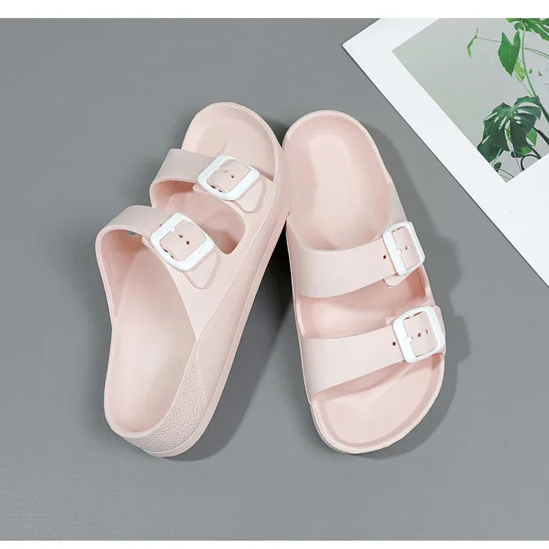 Women Shoes Beach Slippers Unisex Hollow Out Casual Couple Beach Sandal Flip Flops Shoes Non-slide Mens Slippers