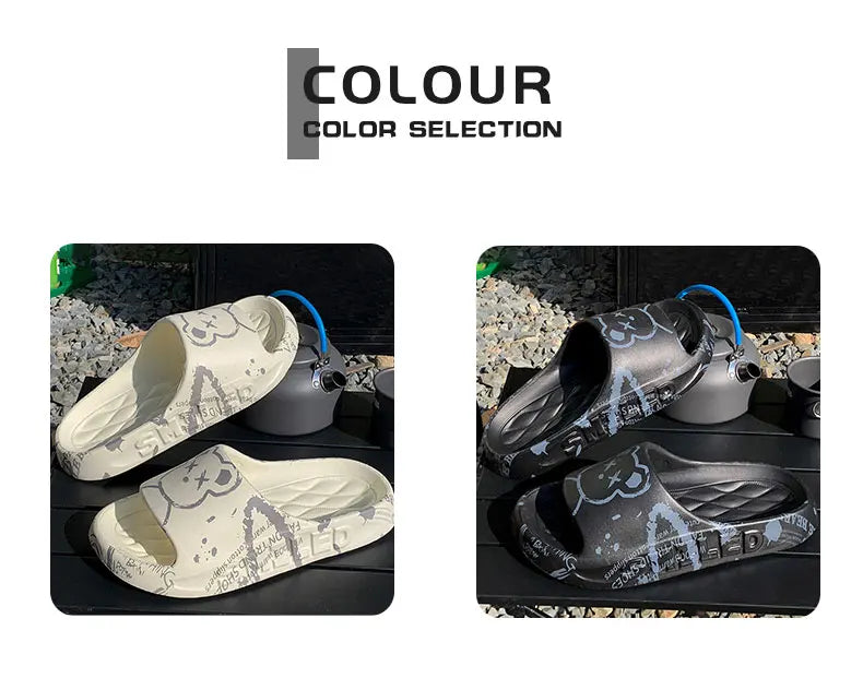 Slippers for Men, Suitable for Outdoor Wear in Summer. Trendy Bathroom, Non Slip, and Indoor Cool Slippers for Men