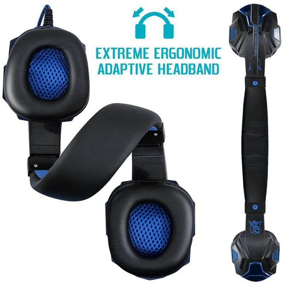 Nouveau casque gaming filaire avec éclairage LED - Microphone intégré - Compatible PS4, Xbox One, Switch, téléphone et ordinateur.