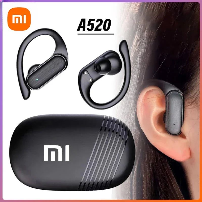 Écouteurs sans fil Xiaomi A520 TWS Bluetooth 5.3, écouteurs stéréo avec crochets d'oreilles, réduction de bruit, étanches, avec microphone, pour le sport.