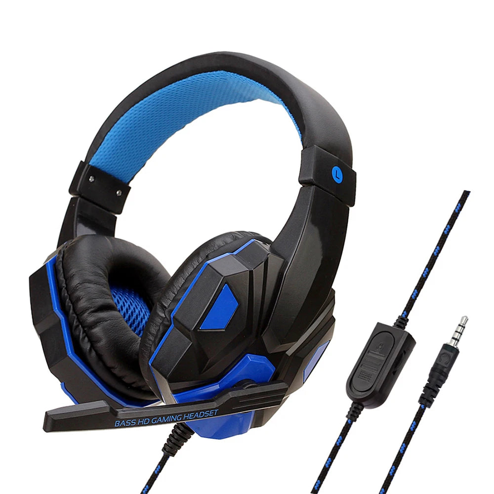 Nouveau casque gaming filaire avec éclairage LED - Microphone intégré - Compatible PS4, Xbox One, Switch, téléphone et ordinateur.