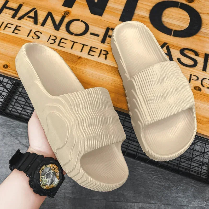 Summer Men Slippers Women Outdoor Beach Shoes Thick Bottom Indoor Bathroom Non-slip Slippers Parent-child Shoes Sandals 2022 New