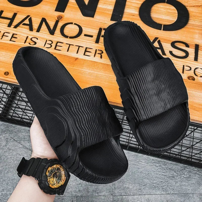 Summer Men Slippers Women Outdoor Beach Shoes Thick Bottom Indoor Bathroom Non-slip Slippers Parent-child Shoes Sandals 2022 New