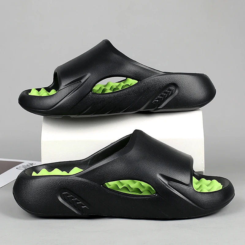 Fashion Men Massage Slippers Slides Indoor Outdoor Sandals Beach Casual Shoes Comfortable Sole Men's Slippers Big Size 38-47 New